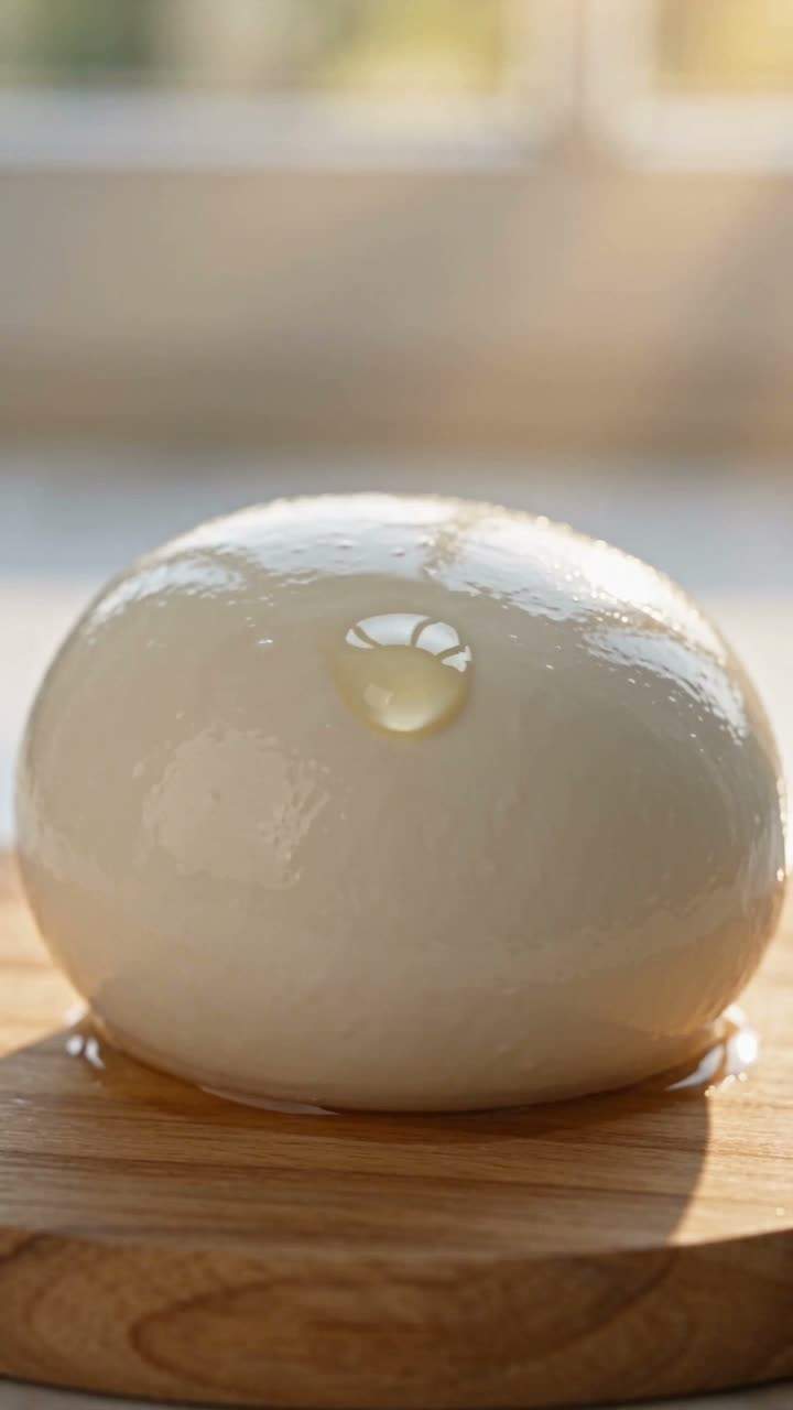 Hands tearing a fresh buffalo mozzarella, generated on Seedance 2.5