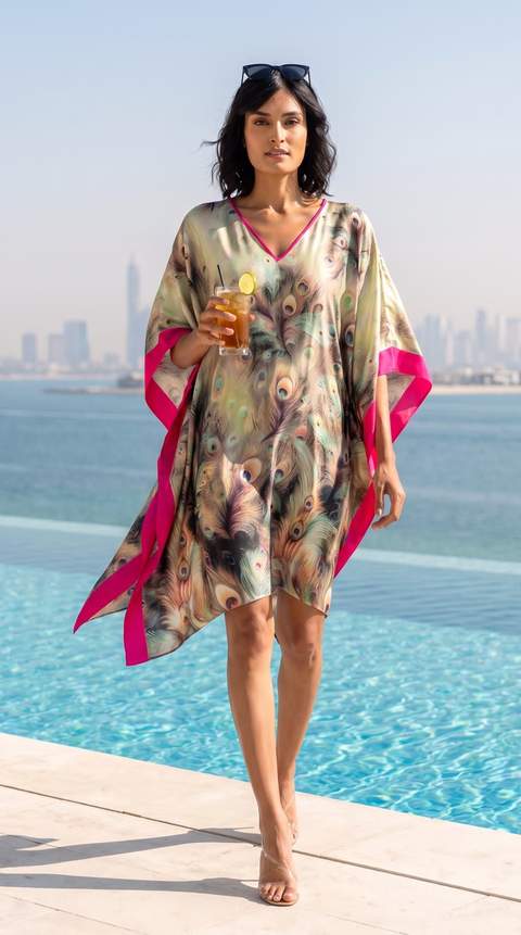 Kaftan by the pool, made with Iris Generate